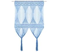 vidaXL Cortina de macramé translúcida de algodón para puerta/ventana/pared Azul 140x240 cm