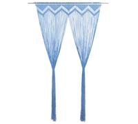 vidaXL Cortina de macramé translúcida de algodón azul 140x240 cm, colgante separador de ambientes