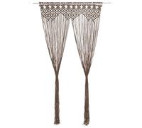 vidaXL Cortina de Macramé Persiana Translúcida Colgante Puerta Ventana Pared Separador de Ambientes Hogar Decoración Algodón Gris Taupé 140x240 cm