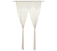 vidaXL Cortina de Macramé Persiana Translúcida Colgante Ventana Pared Puerta Separador de Ambientes Hogar Decoración Algodón 140x240 cm