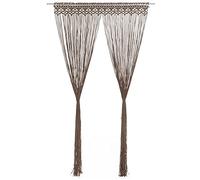 vidaXL Cortina de Macramé Persiana Translúcida Colgante Ventana Pared Puerta Separador de Ambientes Hogar Decoración Algodón Gris Taupé 140x240 cm