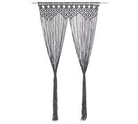 vidaXL Cortina de Macramé Persiana Translúcida Colgante Ventana Puerta Pared Separador de Ambientes Hogar Decoración Algodón Gris Antracita 140x240 cm