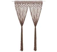 vidaXL Cortina de Macramé Persiana Translúcida Colgante Ventana Puerta Pared Separador de Ambientes Hogar Decoración Algodón Gris Taupé 140x240 cm