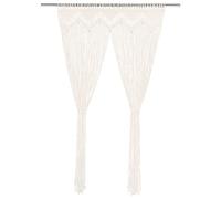 vidaXL Cortina de Macramé Persiana Translúcida de Flecos Decoración Hogar Dormitorio Habitación Oficina Casa Cubrir Sol Sombra Algodón 140x240 cm