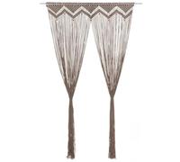 vidaXL Cortina de Macramé Persiana Translúcida Ventana Pared Puerta Colgante Separador de Ambientes Hogar Decoración Algodón Gris Taupé 140x240 cm
