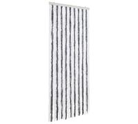 vidaXL Cortina Mosquitera Chenilla Gris y Blanco 56x185 cm Malla Anti Insectos Mosquitos Moscas Bichos