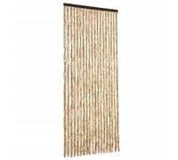 vidaXL Cortina Mosquitera de Puerta de Chenilla Beige 56x185 cm Anti Insectos