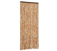 vidaXL Cortina Mosquitera Extraíble Puerto contra Insectos Moscas Mosquitos Casa Móvil Caravana Verano de Chenilla Ocre y Blanca 56x185 cm