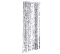 vidaXL Cortina Mosquitera Extraíble Puerto contra Insectos Moscas Mosquitos Casa Móvil Caravana Verano Blanco y Gris Chenilla 56x200 cm