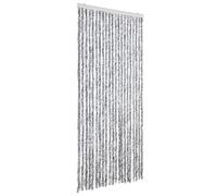 vidaXL Cortina Mosquitera Extraíble Puerto contra Insectos Moscas Mosquitos Casa Móvil Caravana Verano de Chenilla Blanca y Gris 90x200 cm