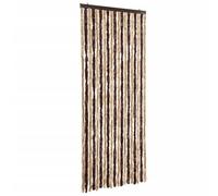 vidaXL Cortina Mosquitera Extraíble Puerto contra Insectos Moscas Mosquitos Casa Móvil Caravana Verano Beige y Marrón Claro Chenilla 56x200 cm