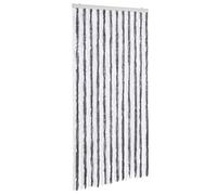 vidaXL Cortina Mosquitera Puerta Anti Insectos 100x220 cm Chenilla Gris Blanca