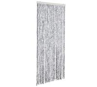vidaXL Cortina Mosquitera Puerta Chenilla Blanco Gris 56x185cm Anti Insectos Moscas Mosquitos Bichos