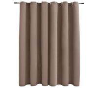 vidaXL Cortina Opaca con Anillas de Metal Hogar Decoración Diseño Estilo Sala Salón Comedor Visillo Dosel Persiana Estor Telón 290x245 cm Gris Topo