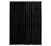 vidaXL Cortina Opaca con Ganchos Casa Hogar Decoración Diseño Estilo Salón Comedor Visillo Dosel Persiana Estor Velo Telón 290x245 cm Terciopelo Negro
