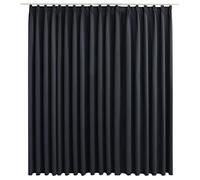 vidaXL Cortina opaca con ganchos negro 290x245 cm