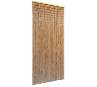vidaXL Cortina Puerta Elegante Bambú Marrón 90x200 cm Estor Flecos de Entrada