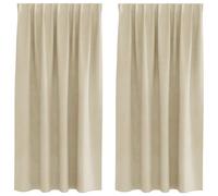 Cortinas VidaXL Modernas de Crema con Bolsillo para Barra | Cortinas de Filtrado de Luz de Poliéster 140 x 175 cm para Sala de Estar, Dormitorio, Comedor, Instalación Manual Fácil, Tratamientos de Ven
