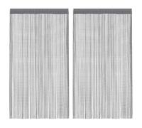 vidaXL Cortinas de Cuerdas 2 uds Antracita 100x250 cm, Cortina de Flecos, Cortina con Bolsillo para Varilla, Divisor de ambientes