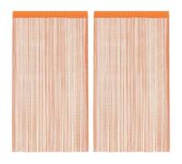vidaXL Cortinas de Cuerdas 2 uds Naranja 100x250 cm, Cortina de Flecos, Cortina con Bolsillo para Varilla, Divisor de ambientes