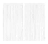 vidaXL Cortinas de Flecos 2 Piezas 100x250 cm Blancas Decoración de Ventanas