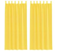 vidaXL Cortinas de Gasa con Bolsillos para Varillas 2 uds. Amarillo