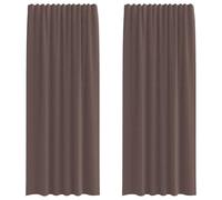 vidaXL Cortinas de Gasa con Bolsillos para Varillas 2 uds. marrón