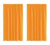 vidaXL Cortinas de Gasa con Bolsillos para Varillas 2 uds. Naranja, Visillo, Cortina Transparente, Voile para Ventanas, Tratamiento de Ventanas