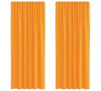vidaXL Cortinas de Gasa con Bolsillos para Varillas 2 uds. Naranja, Visillo, Cortina Transparente, Voile para Ventanas, Tratamiento de Ventanas