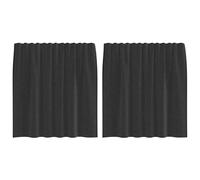 vidaXL Cortinas de Gasa con Bolsillos para Varillas 2 uds. Negro, Visillo, Cortina Transparente, Voile para Ventanas, Tratamiento de Ventanas