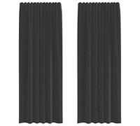 vidaXL Cortinas de Gasa con Bolsillos para Varillas 2 uds. Negro, Visillo, Cortina Transparente, Voile para Ventanas, Tratamiento de Ventanas