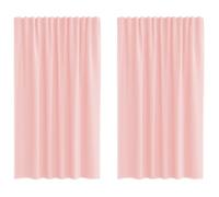 vidaXL Cortinas de Gasa con Bolsillos para Varillas 2 uds. Rosa, Visillo, Cortina Transparente, Voile para Ventanas, Tratamiento de Ventanas