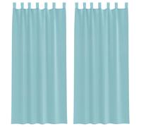 vidaXL Cortinas de Gasa con Bolsillos para Varillas 2 uds. Turquesa, Visillo, Cortina Transparente, Voile para Ventanas, Tratamiento de Ventanas