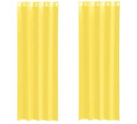 vidaXL Cortinas de Gasa con Ojales 2 uds Amarillo, Visillo, Cortina Transparente, Voile para Ventanas, Tratamiento de Ventanas
