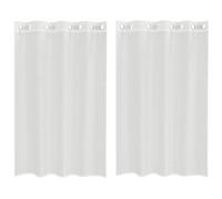vidaXL Cortinas de Gasa con Ojales 2 uds Blanco, Visillo, Cortina Transparente, Voile para Ventanas, Tratamiento de Ventanas