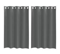 vidaXL Cortinas de Gasa con Ojales 2 uds Gris Oscuro 140x175 cm