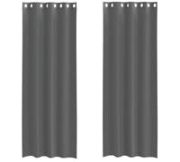 vidaXL Cortinas de Gasa con Ojales 2 uds Gris Oscuro 140x260 cm