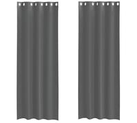 vidaXL Cortinas de Gasa con Ojales 2 uds Gris Oscuro 140x300 cm, Visillo, Cortina Transparente, Voile para Ventanas, Tratamiento de Ventanas