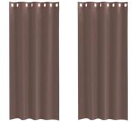 vidaXL Cortinas de gasa con ojales Visillo transparente 2 uds 140x225 cm Marrón