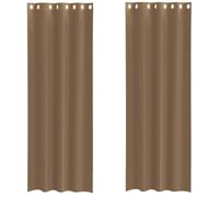 vidaXL Cortinas de Gasa con Ojales 2 uds marrón Claro, Visillo, Cortina Transparente, Voile para Ventanas, Tratamiento de Ventanas