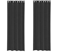 vidaXL Cortinas de Gasa con Ojales 2 uds negro140x260 cm