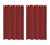 vidaXL Cortinas de Gasa con Ojales 2 uds Rojo Vino, Visillo, Cortina Transparente, Voile para Ventanas, Tratamiento de Ventanas
