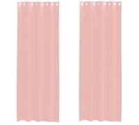 vidaXL Cortinas de Gasa con Ojales 2 uds Rosa 140x300 cm, Visillo, Cortina Transparente, Voile para Ventanas, Tratamiento de Ventanas