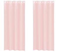 vidaXL Cortinas de Gasa con Ojales 2 uds Rosa Claro 140x225 cm