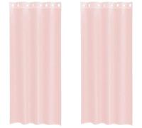 vidaXL Cortinas de Gasa con Ojales 2 uds Rosa Claro 140x245 cm, Visillo, Cortina Transparente, Voile para Ventanas, Tratamiento de Ventanas