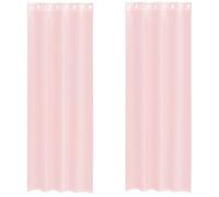 vidaXL Cortinas de Gasa con Ojales 2 uds Rosa Claro 140x300 cm, Visillo, Cortina Transparente, Voile para Ventanas, Tratamiento de Ventanas