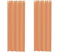 vidaXL Cortinas de Gasa con Ojales 2 uds Terracota, Visillo, Cortina Transparente, Voile para Ventanas, Tratamiento de Ventanas