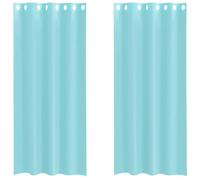 vidaXL Cortinas de Gasa con Ojales 2 uds Turquesa, Visillo, Cortina Transparente, Voile para Ventanas, Tratamiento de Ventanas