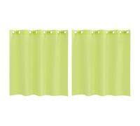 vidaXL Cortinas de Gasa con Ojales 2 uds Verde Manzana 140x140 cm