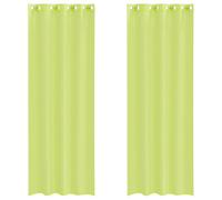 vidaXL Cortinas de Gasa con Ojales 2 uds Verde Manzana 140x300 cm